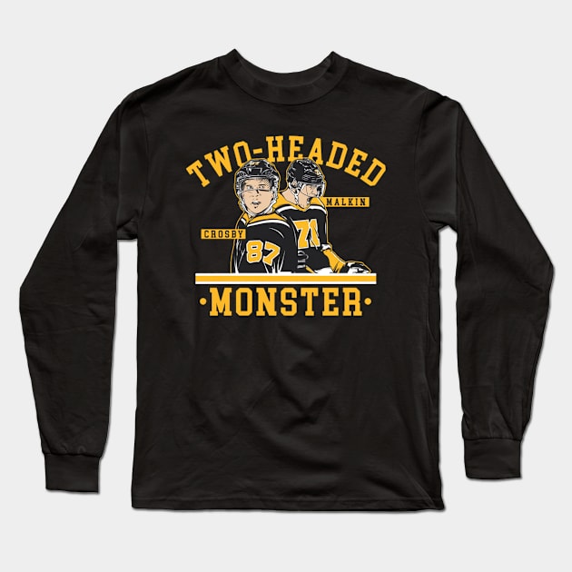 Sidney Crosby & Evgeni Malkin Two-Headed Monster Long Sleeve T-Shirt by stevenmsparks